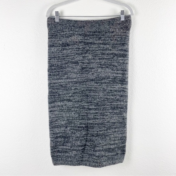 Intermix Cashmere Blend Fitted Midi Skirt Large Knit Gray Casual Work Winter - Picture 1 of 5